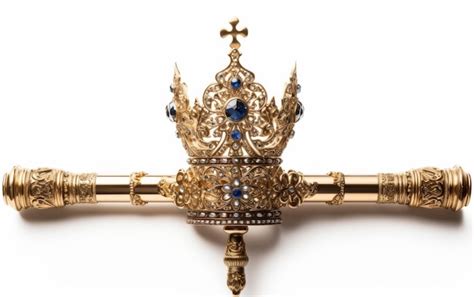 Premium Photo | Golden Crown and Black Pen on White Surface