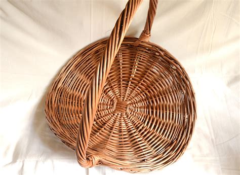 Handwoven Wicker Gathering Basket Garden Basket Log Basket Etsy