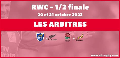 Les Arbitres Pour Les Demi Finales De Coupe Du Monde Allrugby