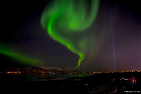 Aurora Boreal Dan Ando No C U De Reykjav K Na Isl Ndia Viagens Poss Veis