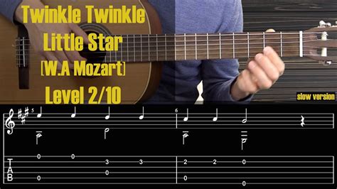 Twinkle Twinkle Little Star [mozart] Guitar Tutorial Free Tabs Sheet Youtube