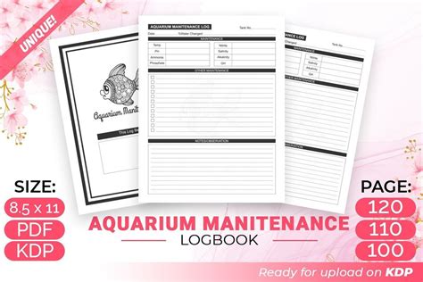 Aquarium Maintenance Logbook Kdp Graphic By Designdraft Creative Fabrica