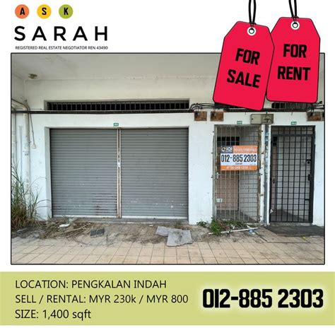 DOUBLE STOREY SHOPLOT FOR SALE RENT PENGKALAN INDAH IPOH PERAK