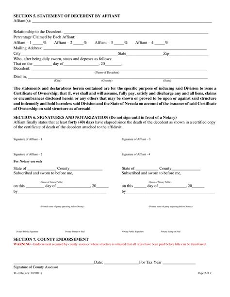 Form Tl 106 Fill Out Sign Online And Download Fillable Pdf Nevada Templateroller