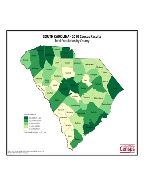 South Carolina County Population Map Free Download