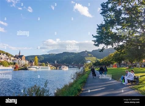 river Mosel Moselle, passenger ships, Skagerrak Bridge, Reichsburg ...