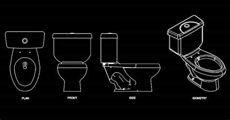 CAD block of toilet in plan and elevation views - CAD Blocks DWG