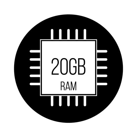 20 GB Ram. Computer memory design, intelligent hardware component. Internal Ram memory circuit ...