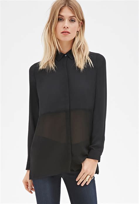 Forever 21 Contemporary Collared Chiffon Blouse 19 Forever 21