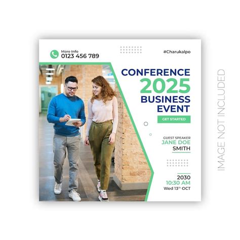 Premium Vector | Business conference poster with businessman