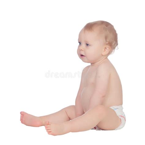 Adorable Blonde Baby Walking Stock Image Image Of Eyes Isolated