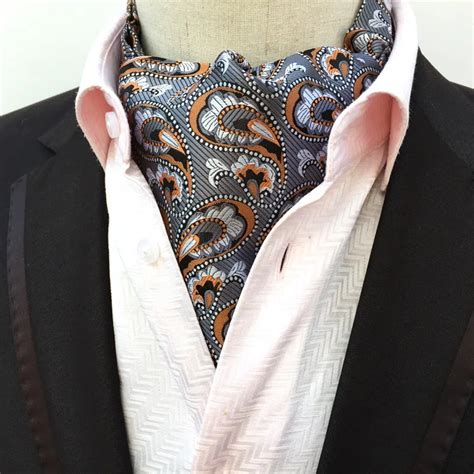 Gentleman Floral Paisley soie Ascot cravate hommes décontracté Jacquard