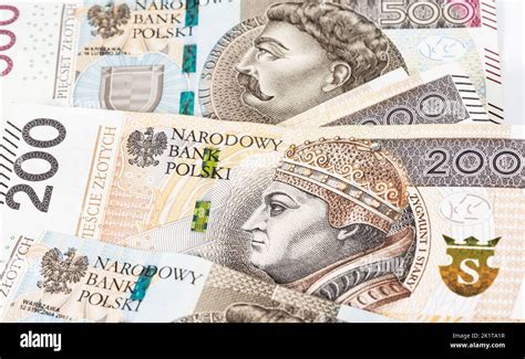 Polish Banknotes Of Large Denominations And Zlotys Money In