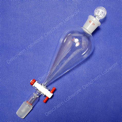 250ml 24 29 Glass Pyriform Separatory Funnel Pear Shape PTFE Stopcock