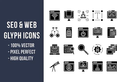 Premium Vector Seo And Web Glyph Icons