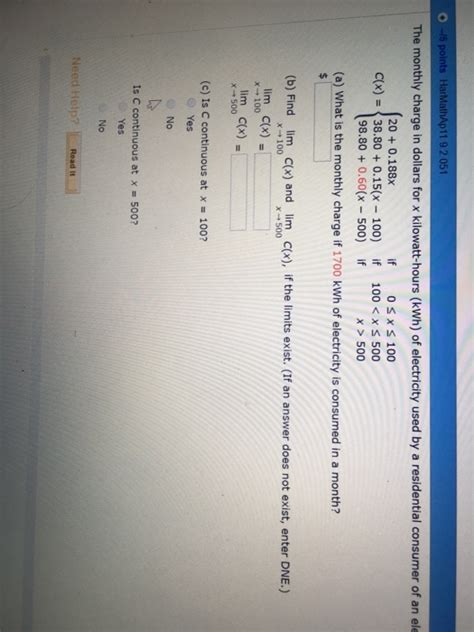 Solved 5 Points HarMathAp 119 2 051 The Monthly Charge In Chegg