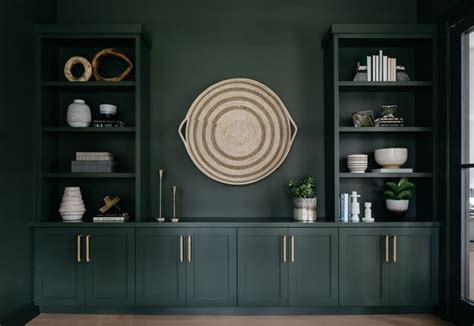 The Green Cabinets In Sherwin Williams Sw 6209 Ripe Olive Are