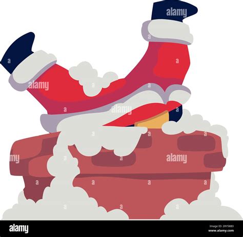 Santa stuck down chimney Stock Vector Images - Alamy