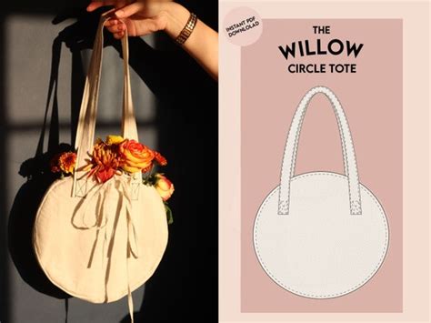 Circle Tote Bag Pdf Sewing Pattern Etsy