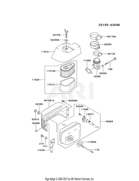 Kawasaki FC150V ES30 4 Stroke Engine FC150V Parts Diagram For AIR