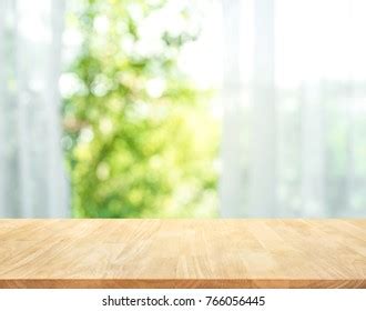 Empty Wood Table Top On Blur Stock Photo Edit Now 766297960