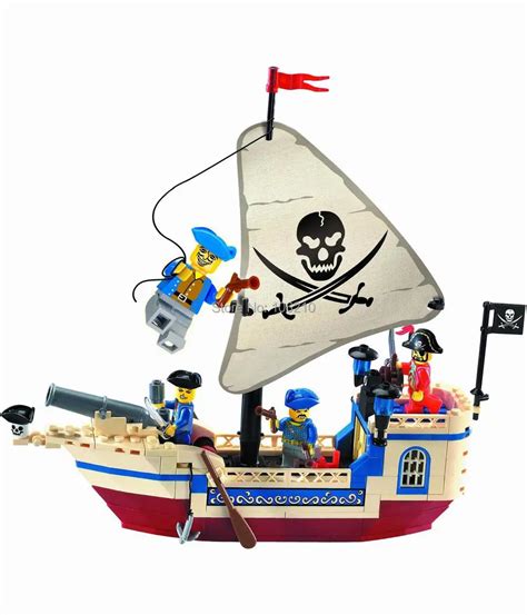 Enlighten Building Block Pirate Ship Boat 4 Figures 1 Cannons 188pcs