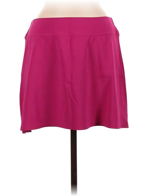 Lands End Solid Pink Casual Skirt Size M Off Thredup