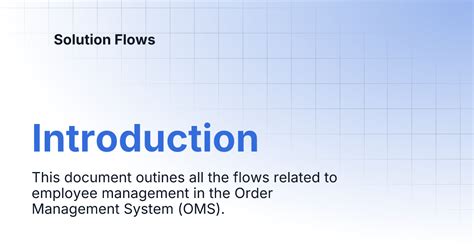 introduction solution flows