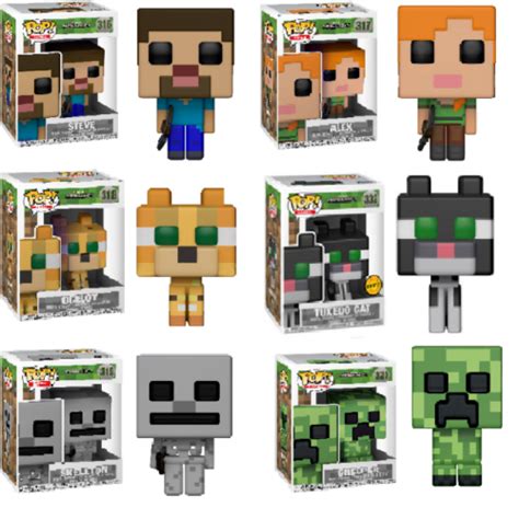 Funko Pop Games Minecraft Creeper Skeleton Tuxedo Cat Chase Steve