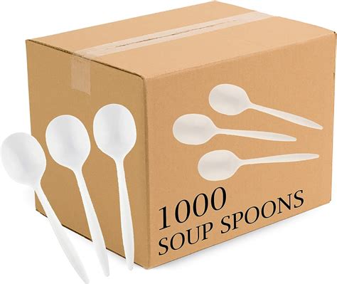 PLASTICPRO Premium Heavy Duty Disposable Soup Spoons Everyday Use