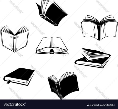 Books Icons And Symbols Royalty Free Vector Image