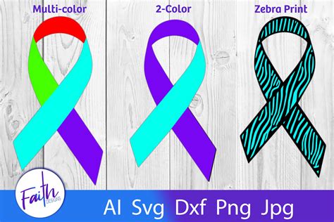 Awareness Ribbons Multicolor And Zebra Print Svg Cut File 855077