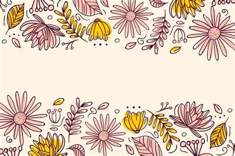 Free Vector Hand Drawn Flowers Background Flower Drawing Hand