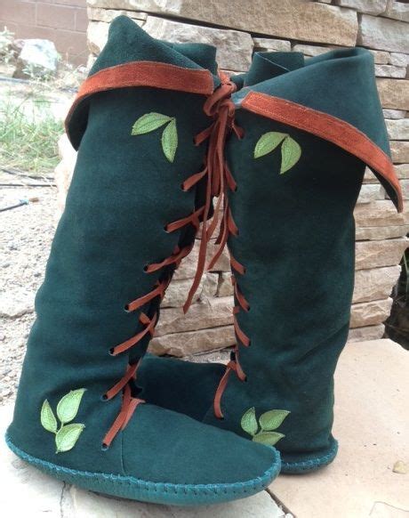 Enchanted Custom Handmade Boots With Green Ivy And Rust Accents