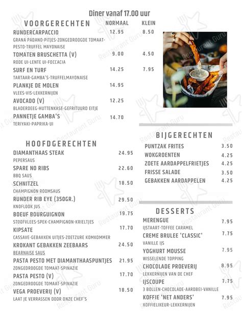 Menu At Restaurant De Thornsche Molen Persingen