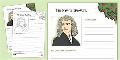 Ks Sir Isaac Newton Biography Template Twinkl