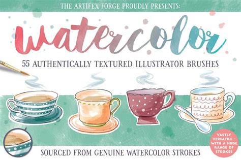 55 Watercolor Illustrator Brushes | Design Shack