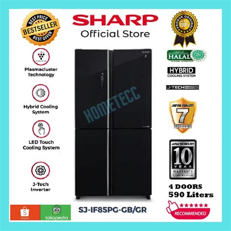 Jual SHARP KULKAS SIDE BY SIDE INVERTER 520L SJ IF85PG GB GR Shopee