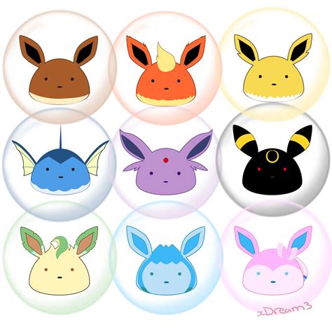 Baby Eevee Evolutions by xDream3 on DeviantArt