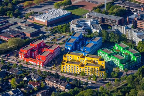 Luftbild Münster Studenten Wohnheim Gebäude im Ortsteil Aaseestadt