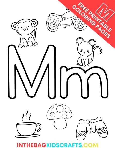 Letter M Coloring Pages For Kids • In The Bag Kids Crafts