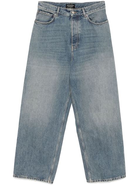 Balenciaga Wide Leg Jeans Blue Farfetch