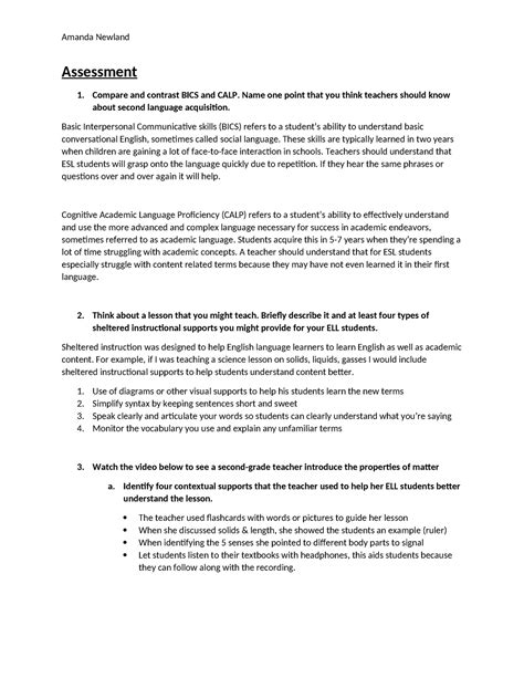 Iris Module Amanda Newland Assessment Compare And Contrast Bics And