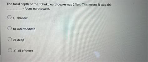 Solved The Wadati-Benioff zone is associated with shallow | Chegg.com