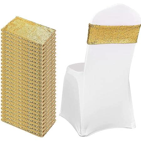 Amazon Pieces Gold Sequin Chair Sashes Glitter Sparkly Chair