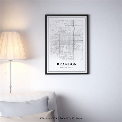 Brandon Manitoba Map Print MB Canada Map Art Poster Westman - Etsy Canada