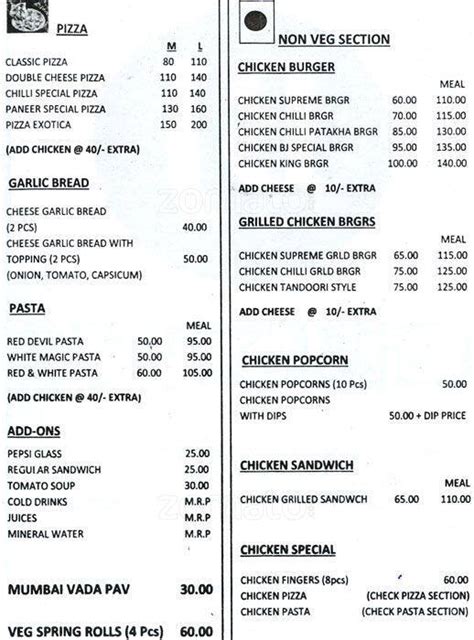 Menu At Mumbai Junction New Delhi J5v9wvr