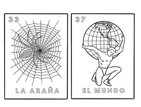 Loteria Mexicana Coloring Pages Full Set Etsy