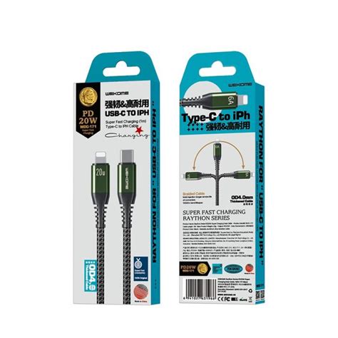 Charging Cable WK 20W PD TYPE C I6 Raython Black 1m WDC 171 6A