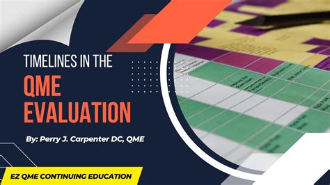 Timelines In The Qme Evaluation Perry J Carpenter Dc Qme